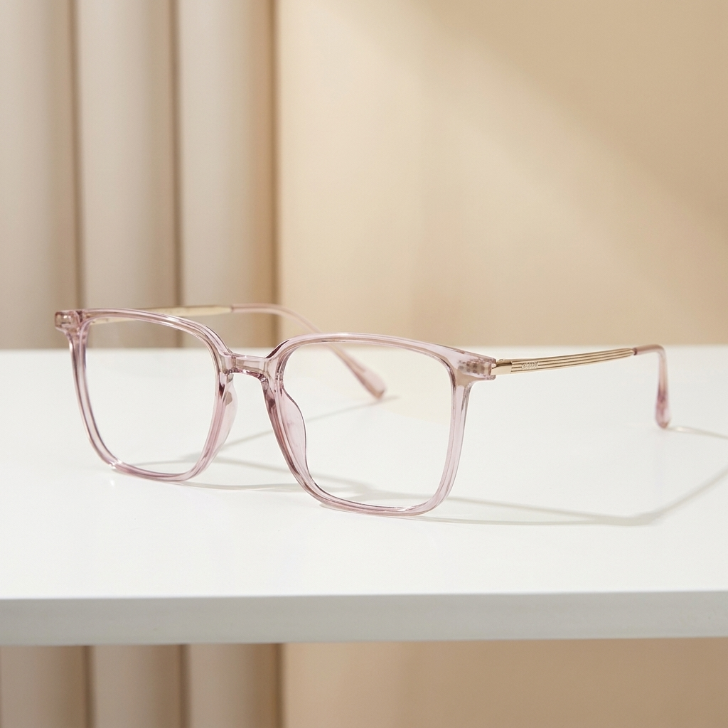 OG Square Everyday Full Rim Optical Frame – Black & Pink | Unisex Daily Wear Eyeglasses