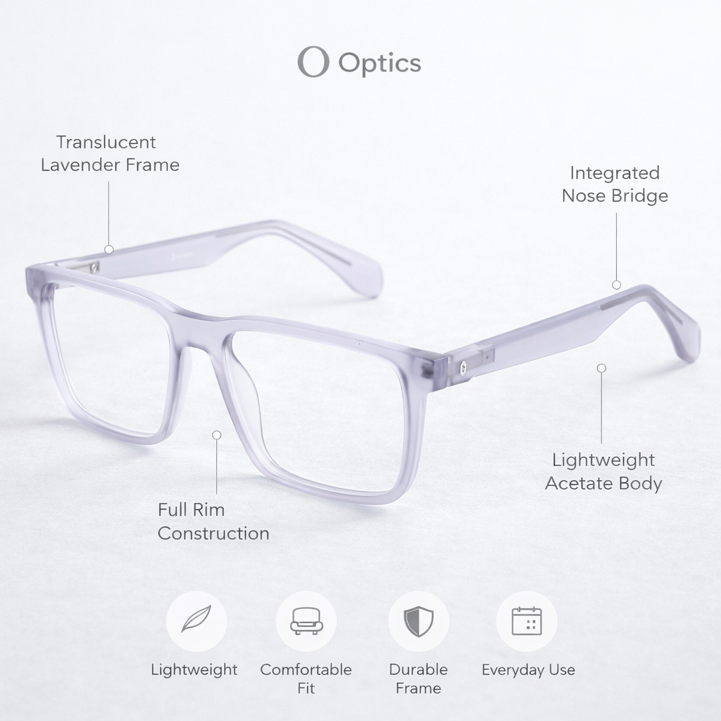 OG Square Frame Eyeglasses | Classic Full Rim Optical Frame for Men