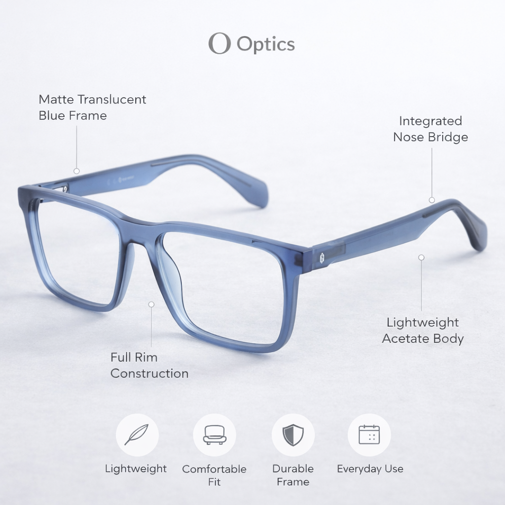 OG Square Frame Eyeglasses | Classic Full Rim Optical Frame for Men