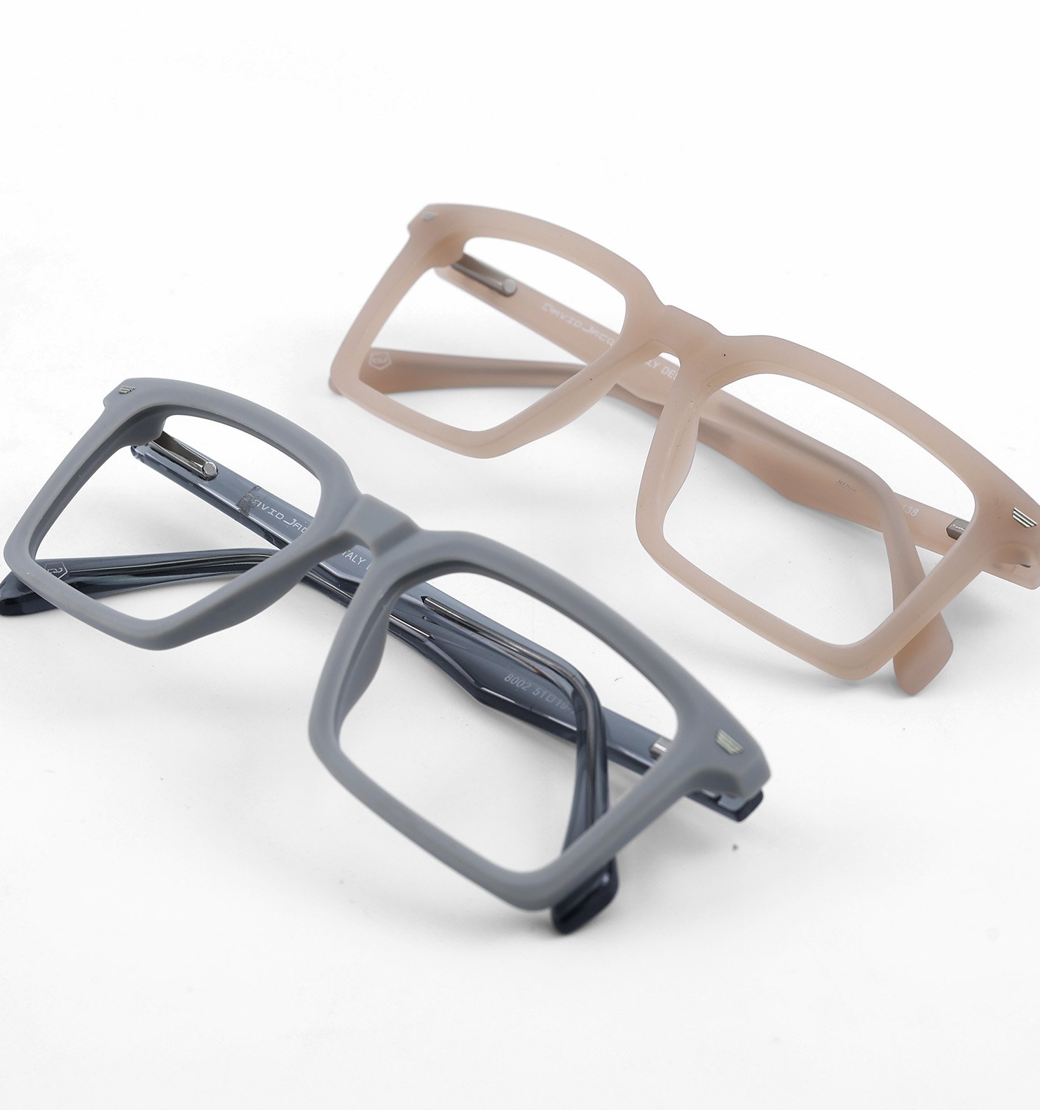 OG Square Modern Full Rim Eyeglasses for Men & Women – Brown & Grey