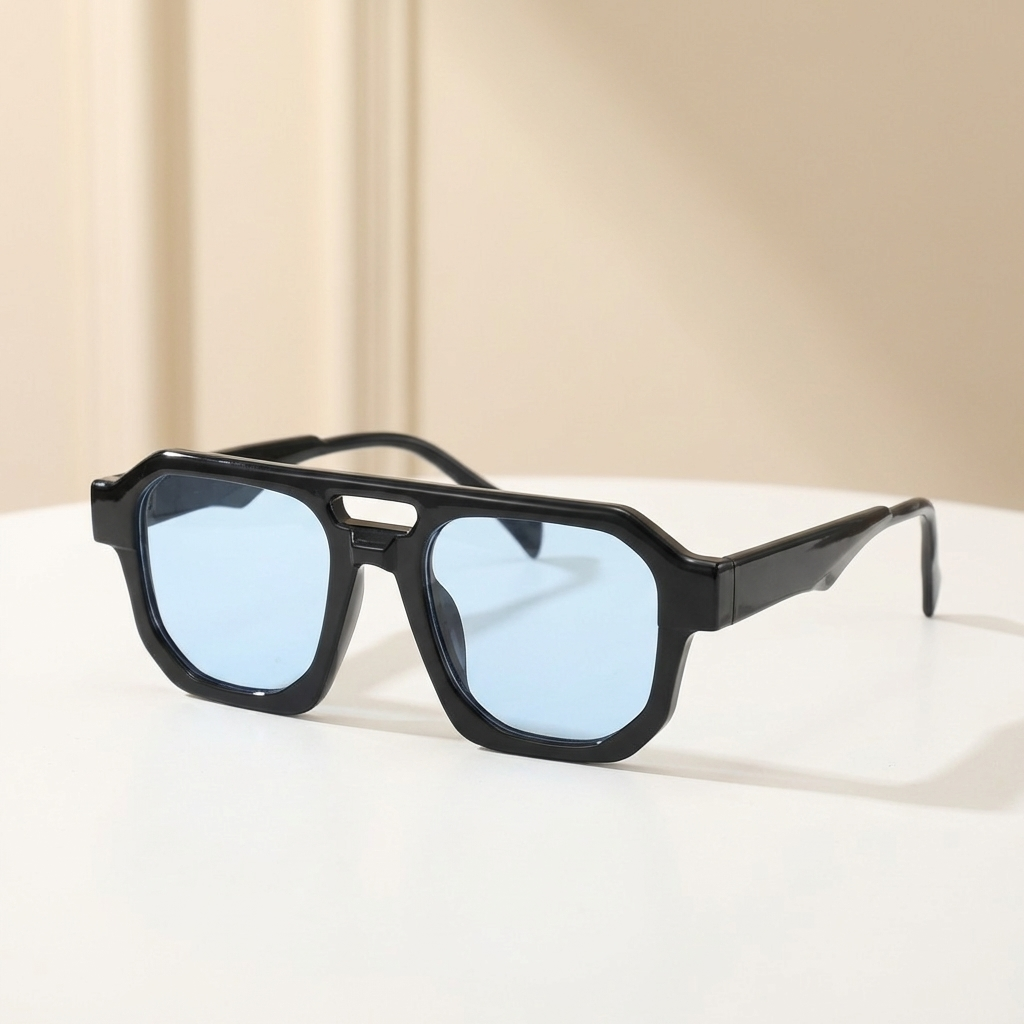 OG Stealth Blue | Bold Shield Frame Sunglasses
