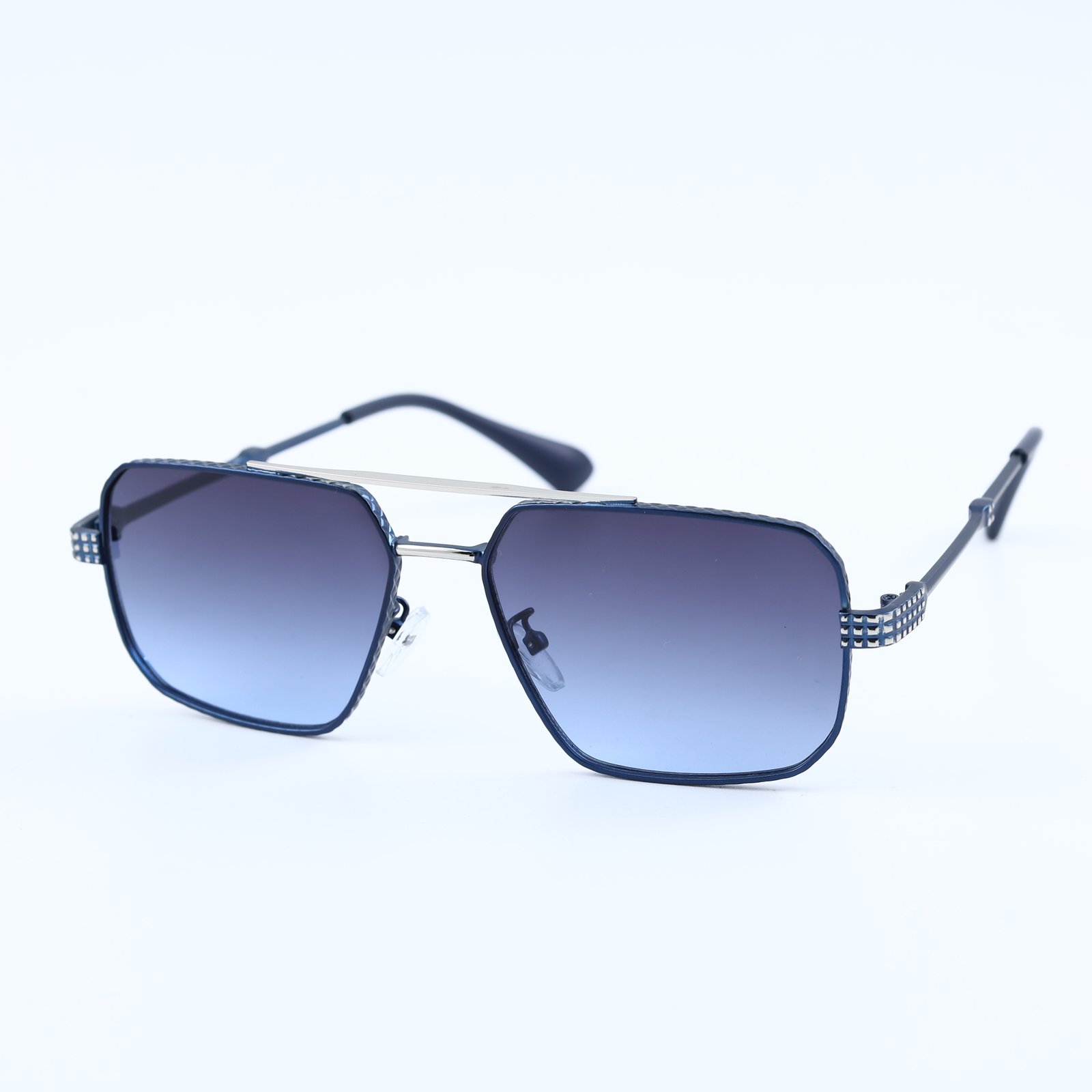 OG Steel Blue | Textured Edge Square Gradient Sunglasses