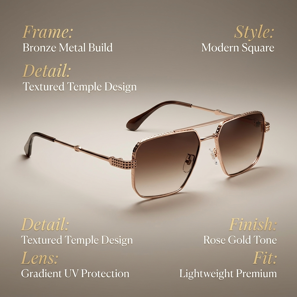OG Steel Prism Edge | Textured Square Gradient Sunglasses