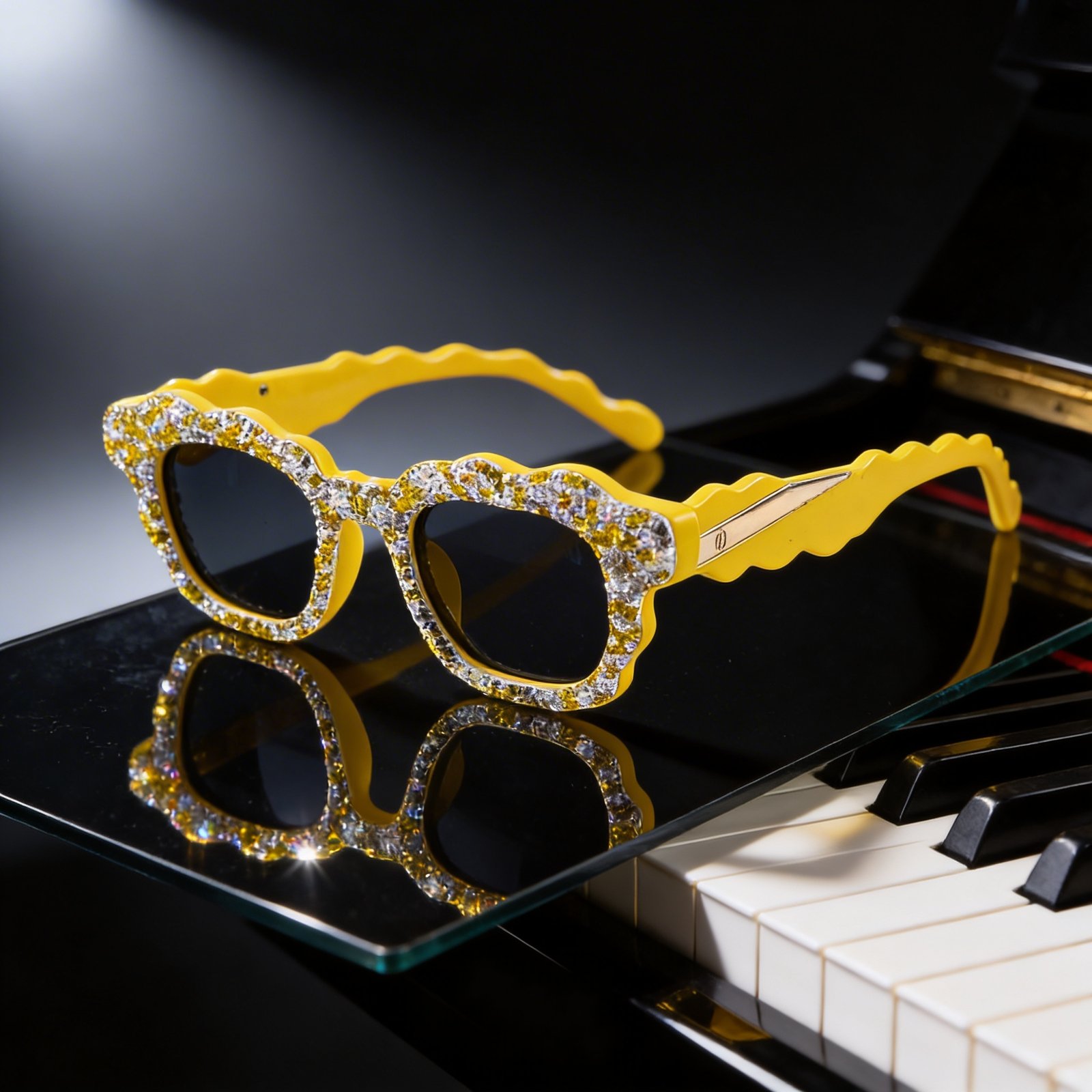 OG Sunshine Sparkle Wave Sunglasses | Yellow Crystal-Studded Luxury Statement Shades for Women