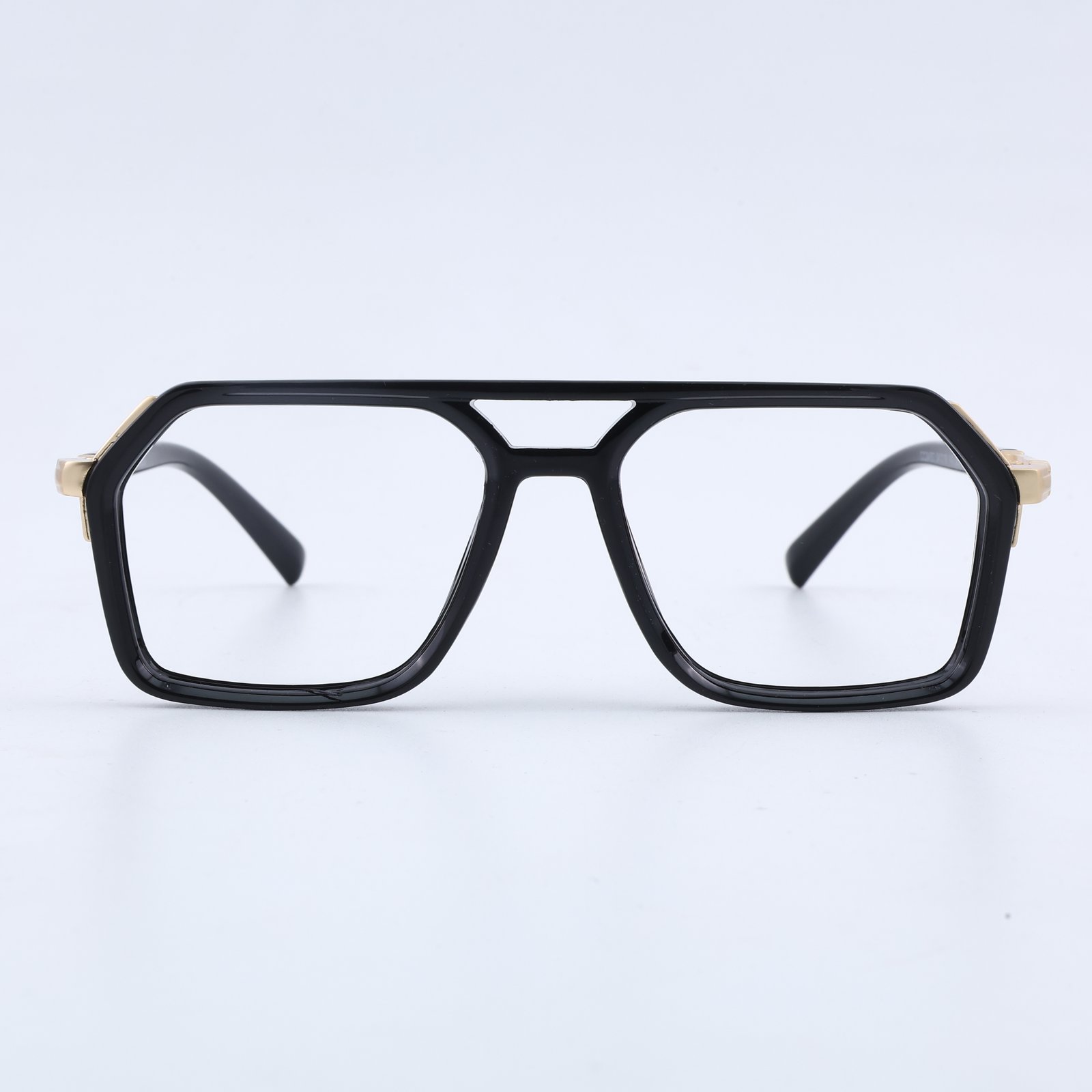 OG Titan Bar Full Rim Square Eyeglasses | Bold Premium Optical Frame with Metal Accent for Men