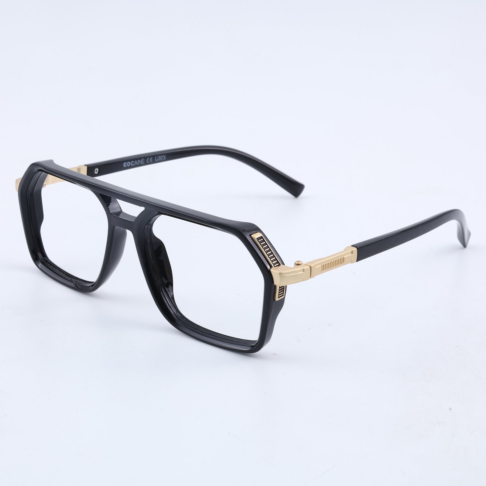 OG Titan Bar Full Rim Square Eyeglasses | Bold Premium Optical Frame with Metal Accent for Men