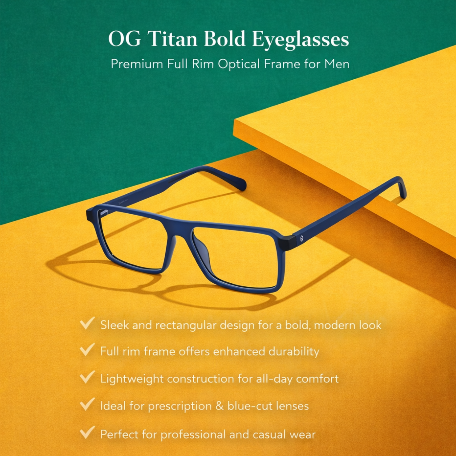OG Titan Bold Eyeglasses | Premium Full Rim Optical Frame for Men