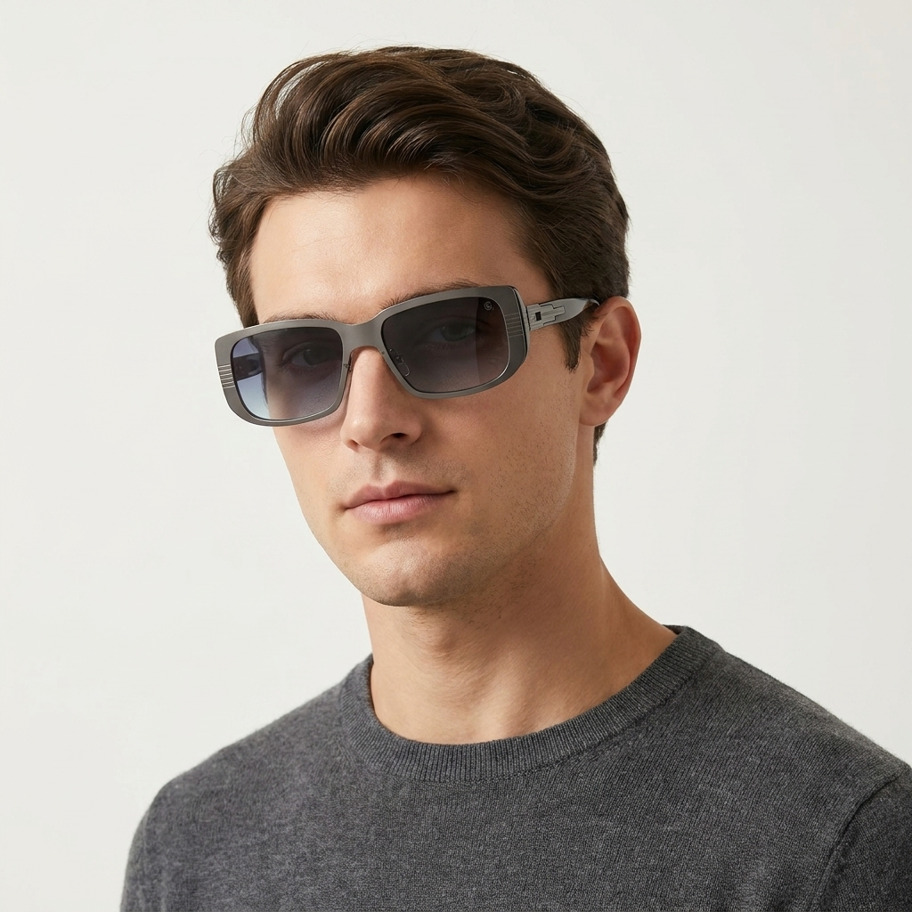 OG Titan Drift | Gunmetal Shield Blue Gradient Sunglasses