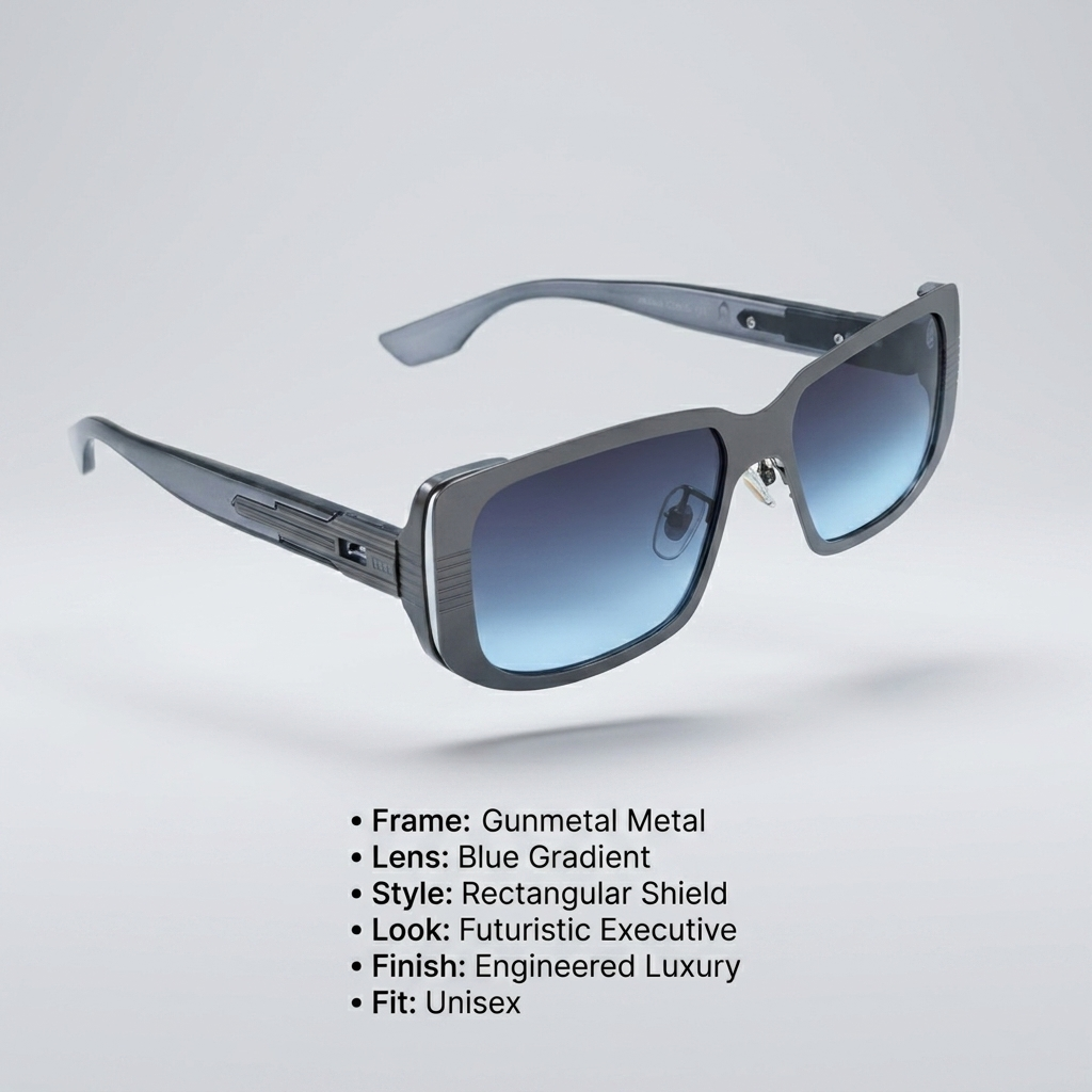 OG Titan Drift | Gunmetal Shield Blue Gradient Sunglasses