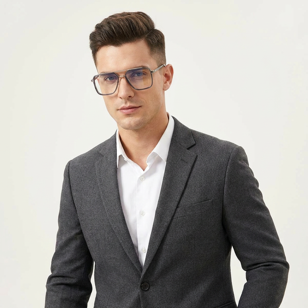 OG Titan Men’s Eyeglasses | Premium Metal Square Optical Frame