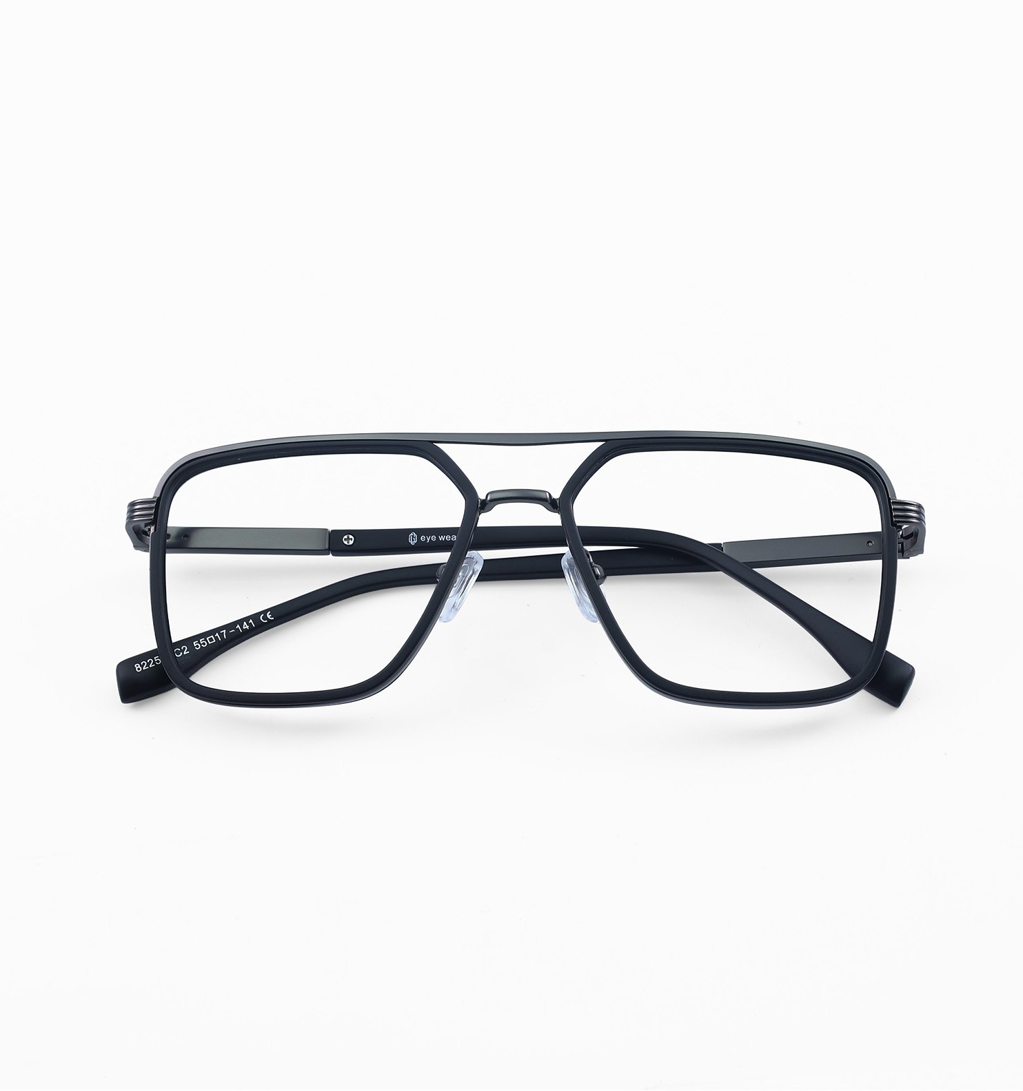 OG Titan Men’s Eyeglasses | Premium Metal Square Optical Frame in Black & Violet