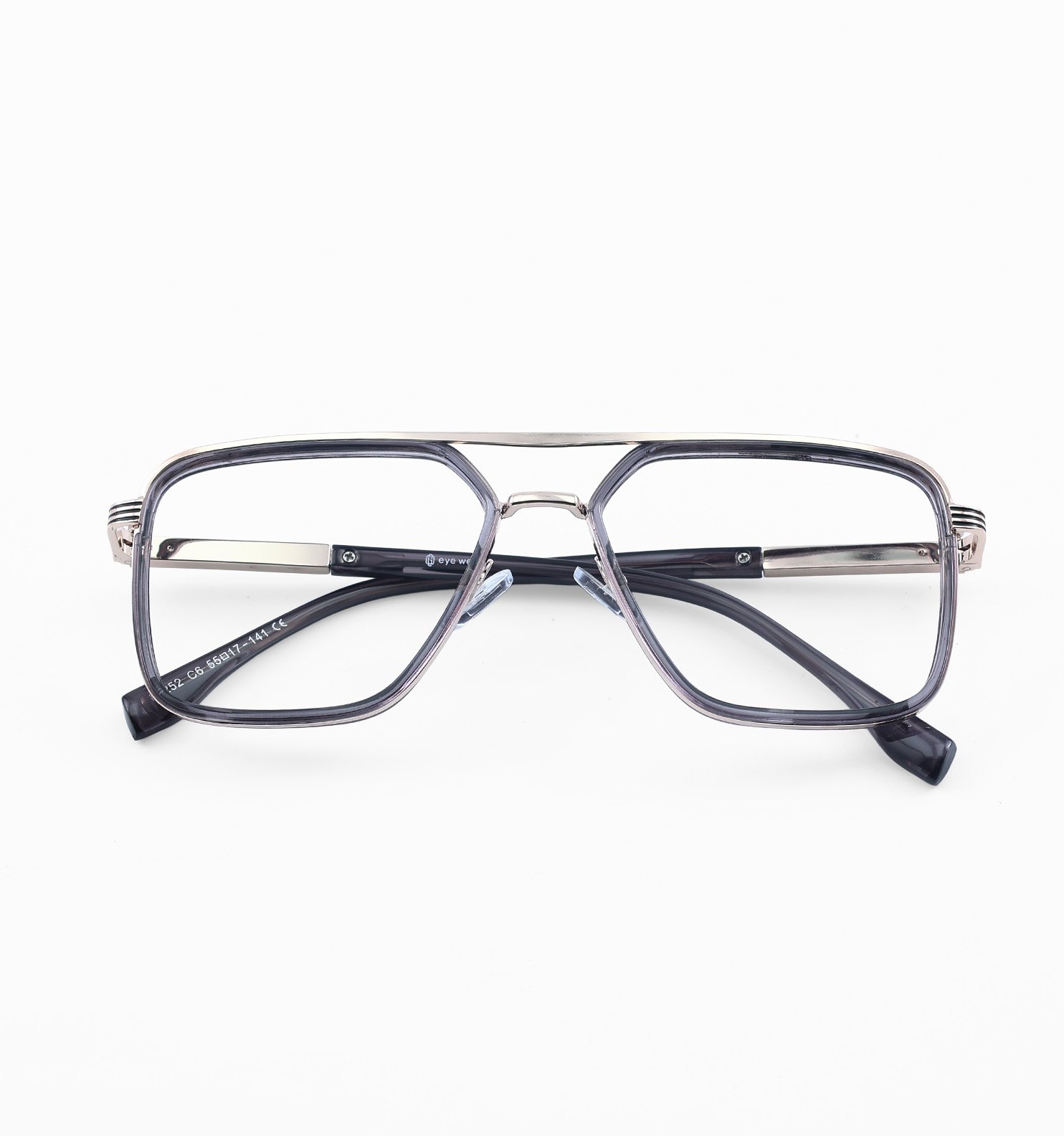 OG Titan Men’s Eyeglasses | Premium Metal Square Optical Frame in Black & Violet
