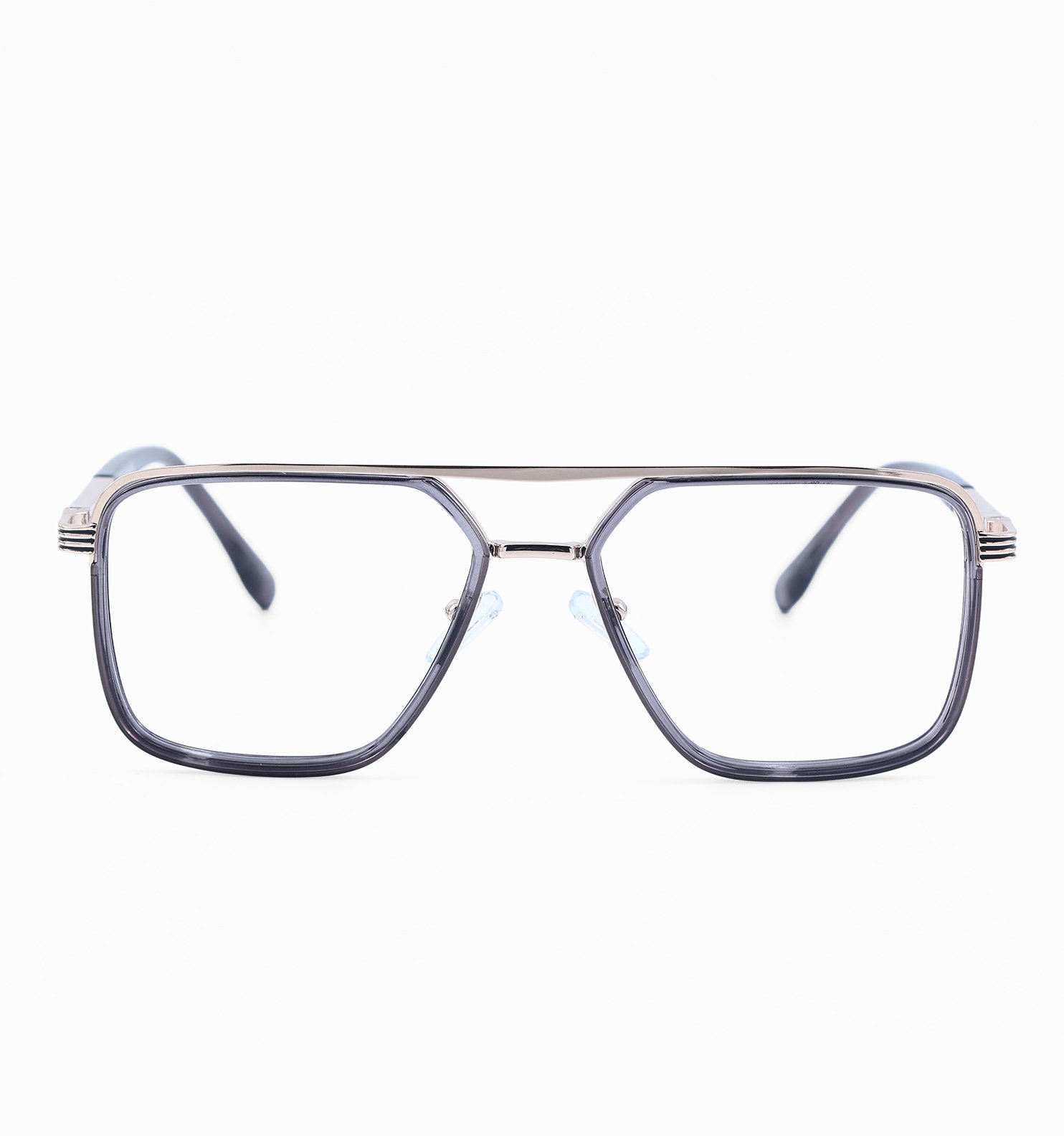 OG Titan Men’s Eyeglasses | Premium Metal Square Optical Frame in Black & Violet