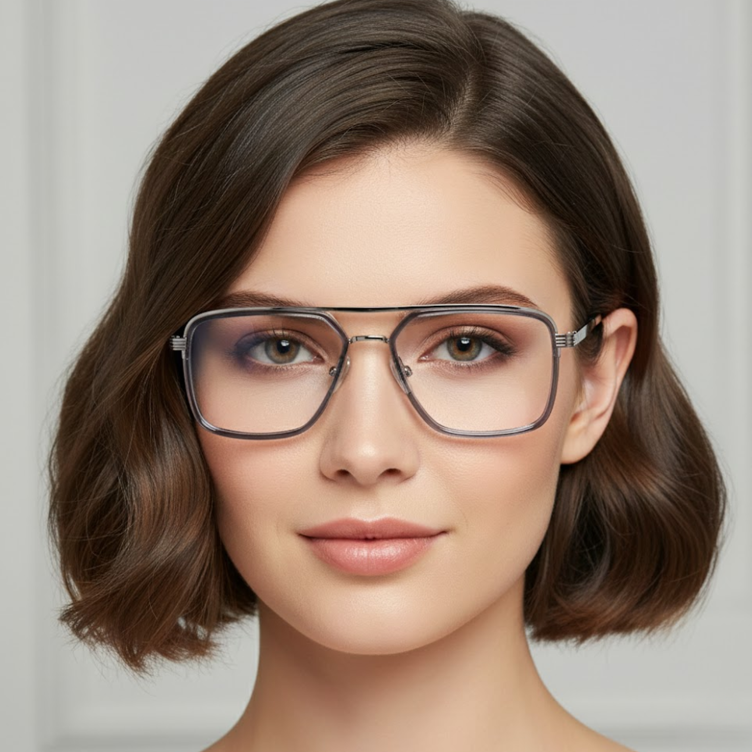 OG Titan Men’s Eyeglasses | Premium Metal Square Optical Frame in Black & Violet