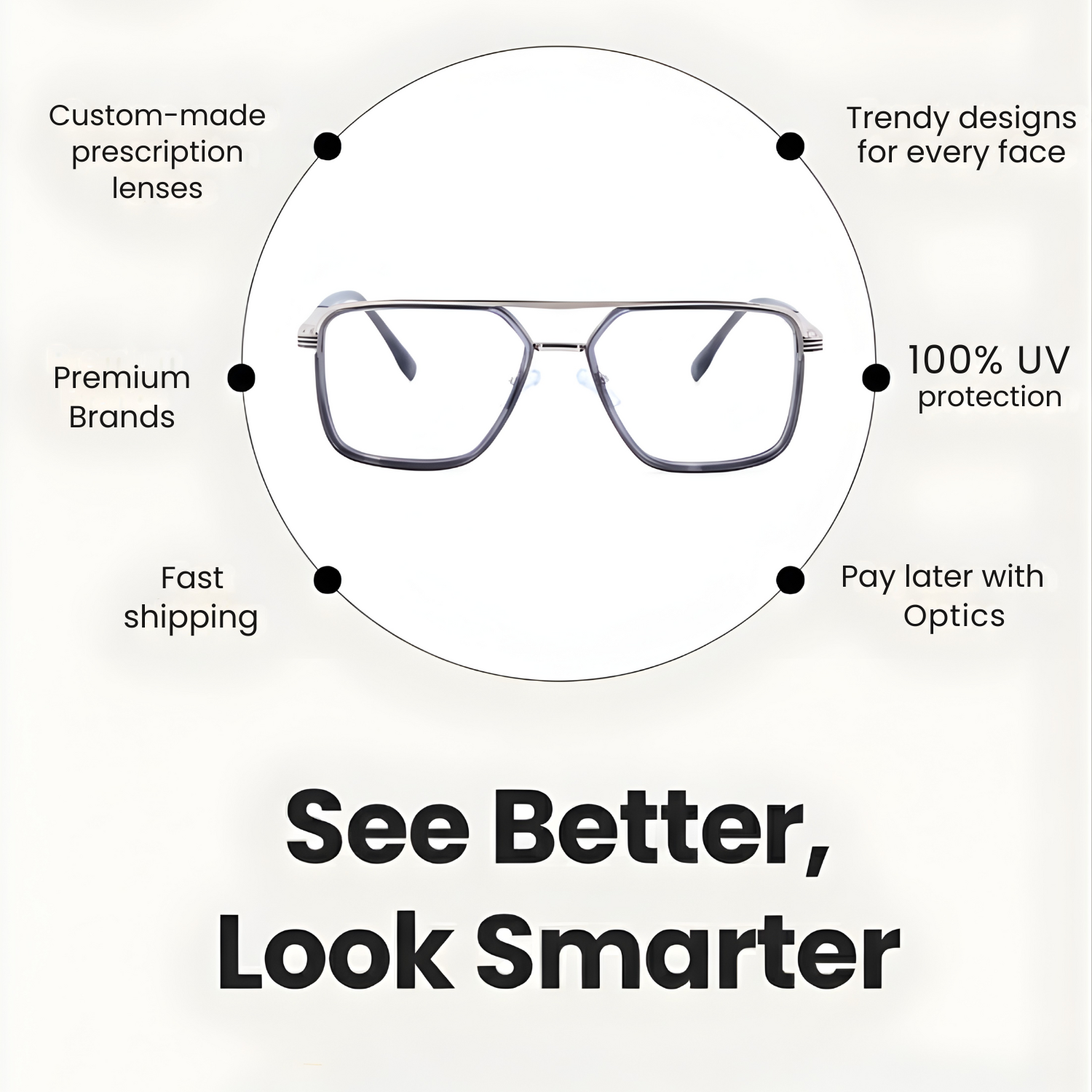 OG Titan Men’s Eyeglasses | Premium Metal Square Optical Frame in Black & Violet