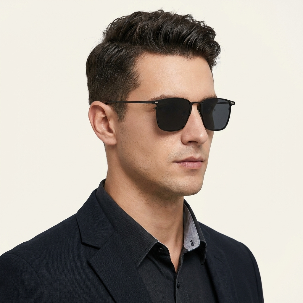 OG Titanium Eclipse | Luxury Matte Black Magnetic Clip-On Eyewear with Dual Lens Set