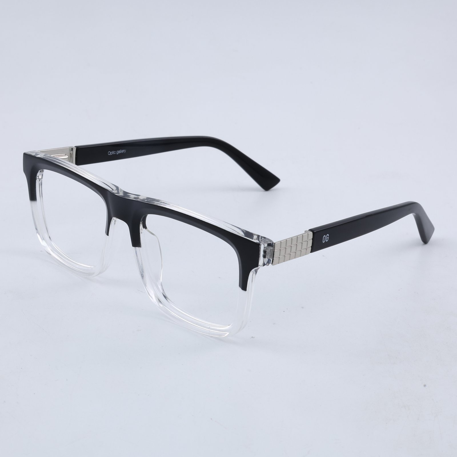 OG Urban Frost Full Rim Square Eyeglasses | Dual Tone Transparent Premium Optical Frame for Men