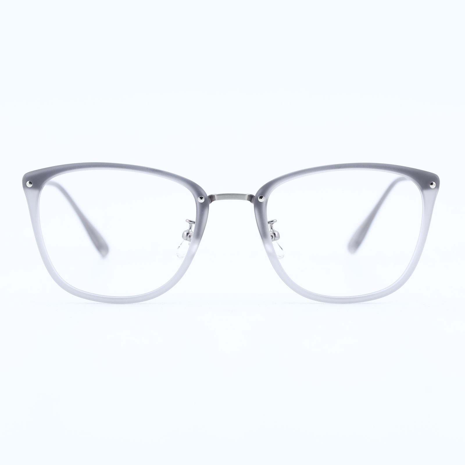OG Urban Grace Full Rim Cat-Eye Eyeglasses | Black & Silver Slim Metal Hybrid Frame for Women