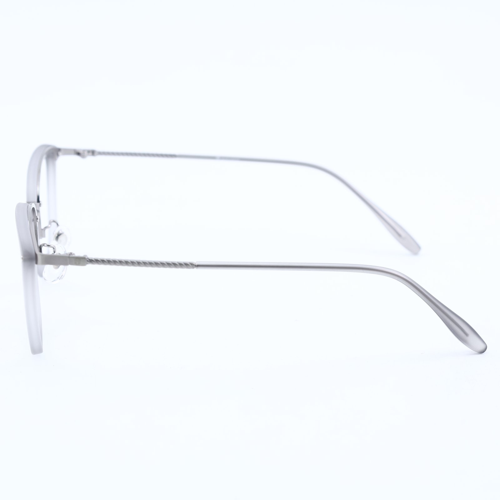 OG Urban Grace Full Rim Cat-Eye Eyeglasses | Black & Silver Slim Metal Hybrid Frame for Women