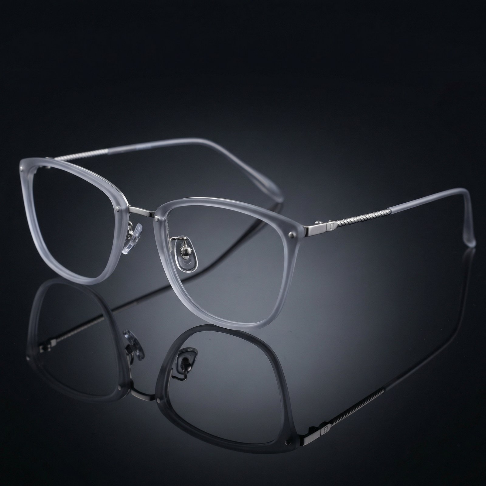 OG Urban Grace Full Rim Cat-Eye Eyeglasses | Black & Silver Slim Metal Hybrid Frame for Women