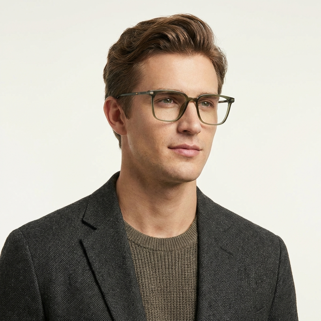 OG Urban Olive Full Rim Square Eyeglasses | Premium Lightweight Designer Optical Frame for Men