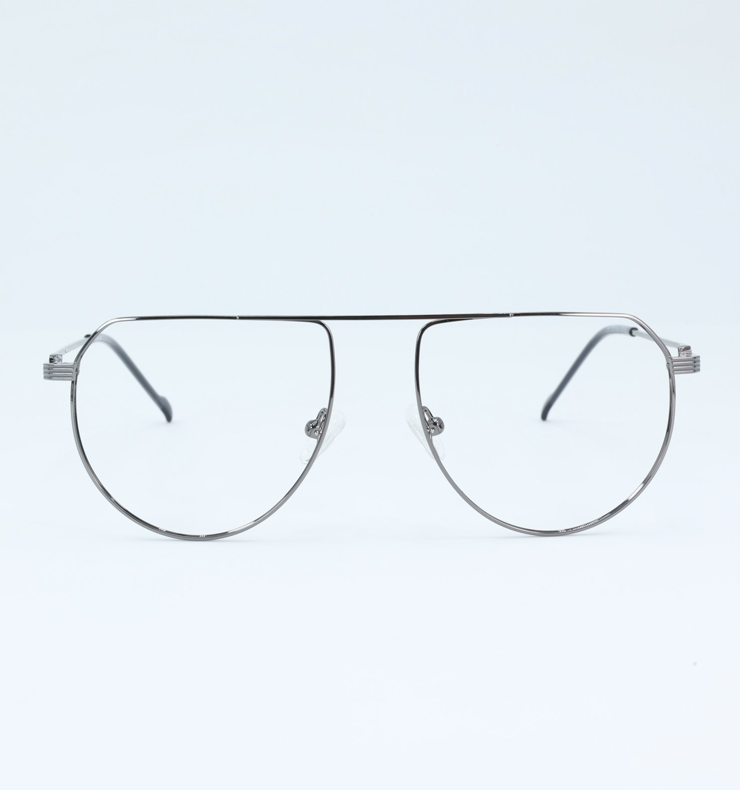 Retro Pilot Lightweight Metal Full Rim Eyeglasses – Classic Aviator Frame | Available in Grey & Golden