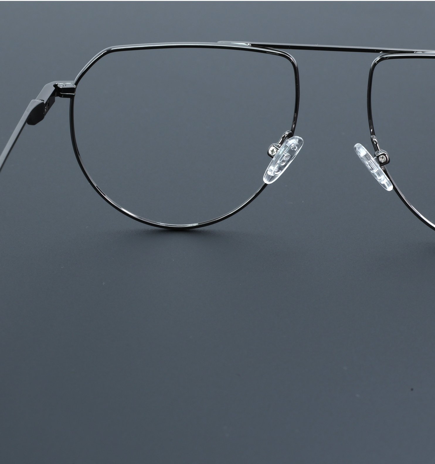 Retro Pilot Lightweight Metal Full Rim Eyeglasses – Classic Aviator Frame | Available in Grey & Golden