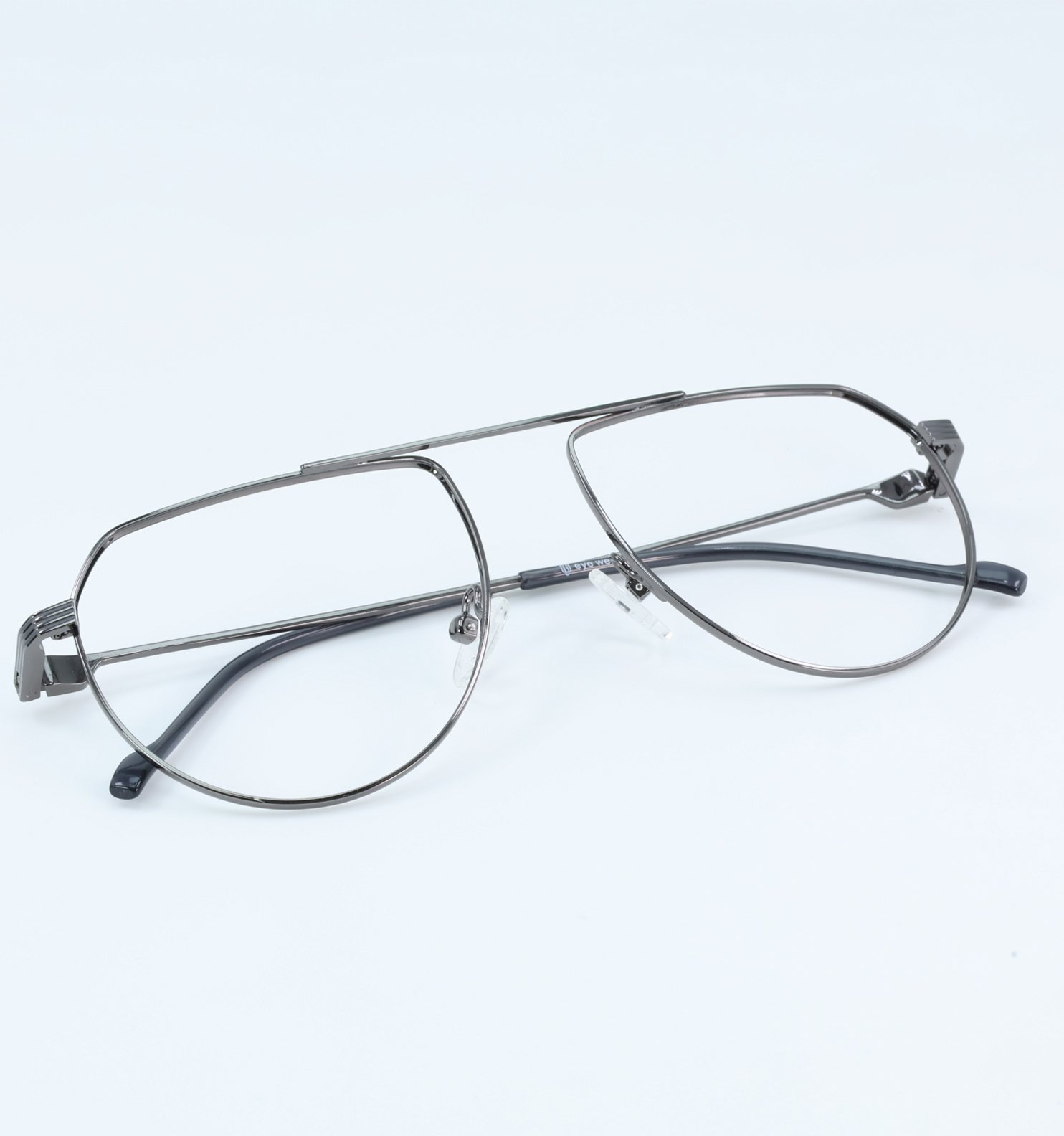 Retro Pilot Lightweight Metal Full Rim Eyeglasses – Classic Aviator Frame | Available in Grey & Golden