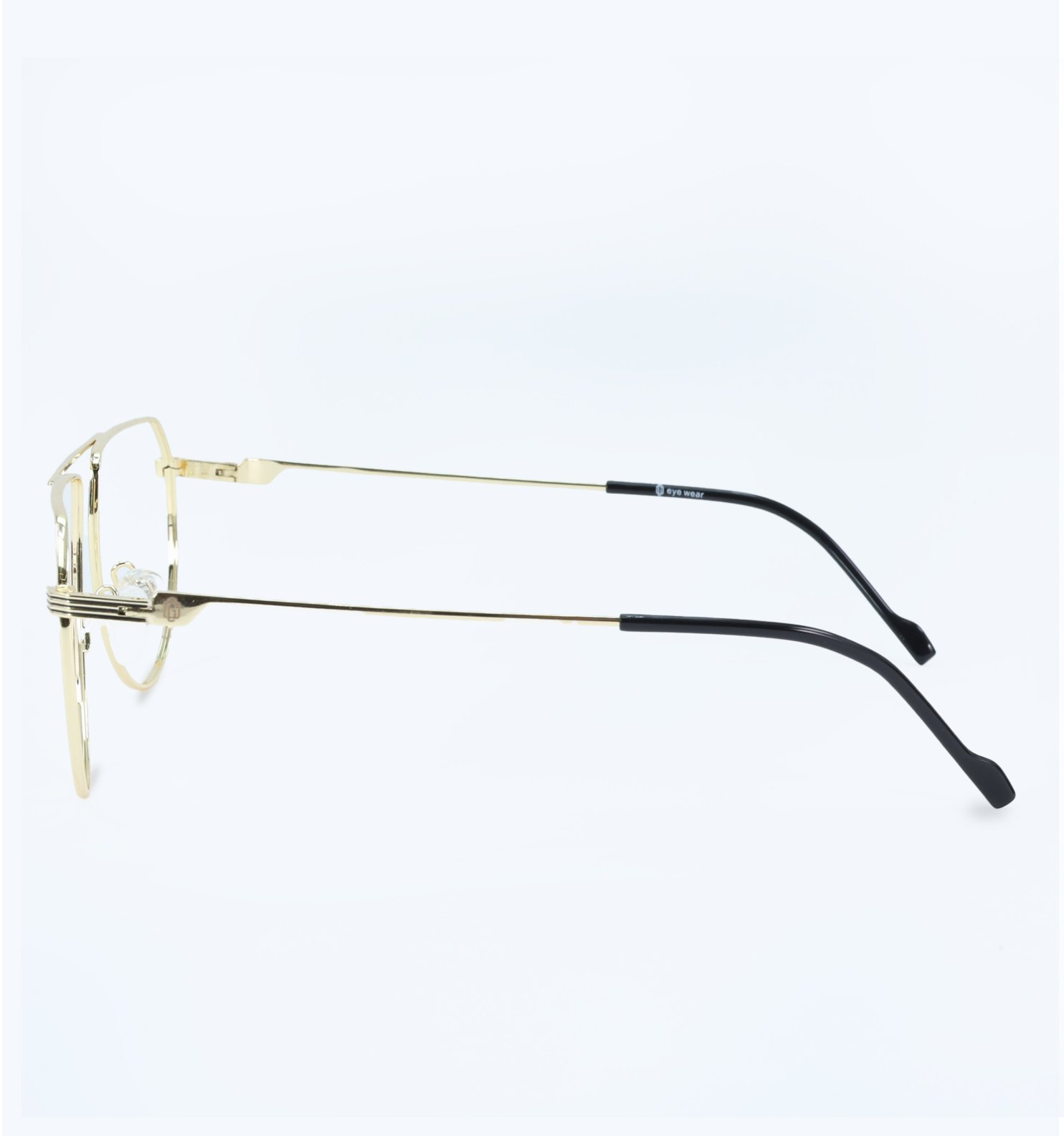 Retro Pilot Lightweight Metal Full Rim Eyeglasses – Classic Aviator Frame | Available in Grey & Golden