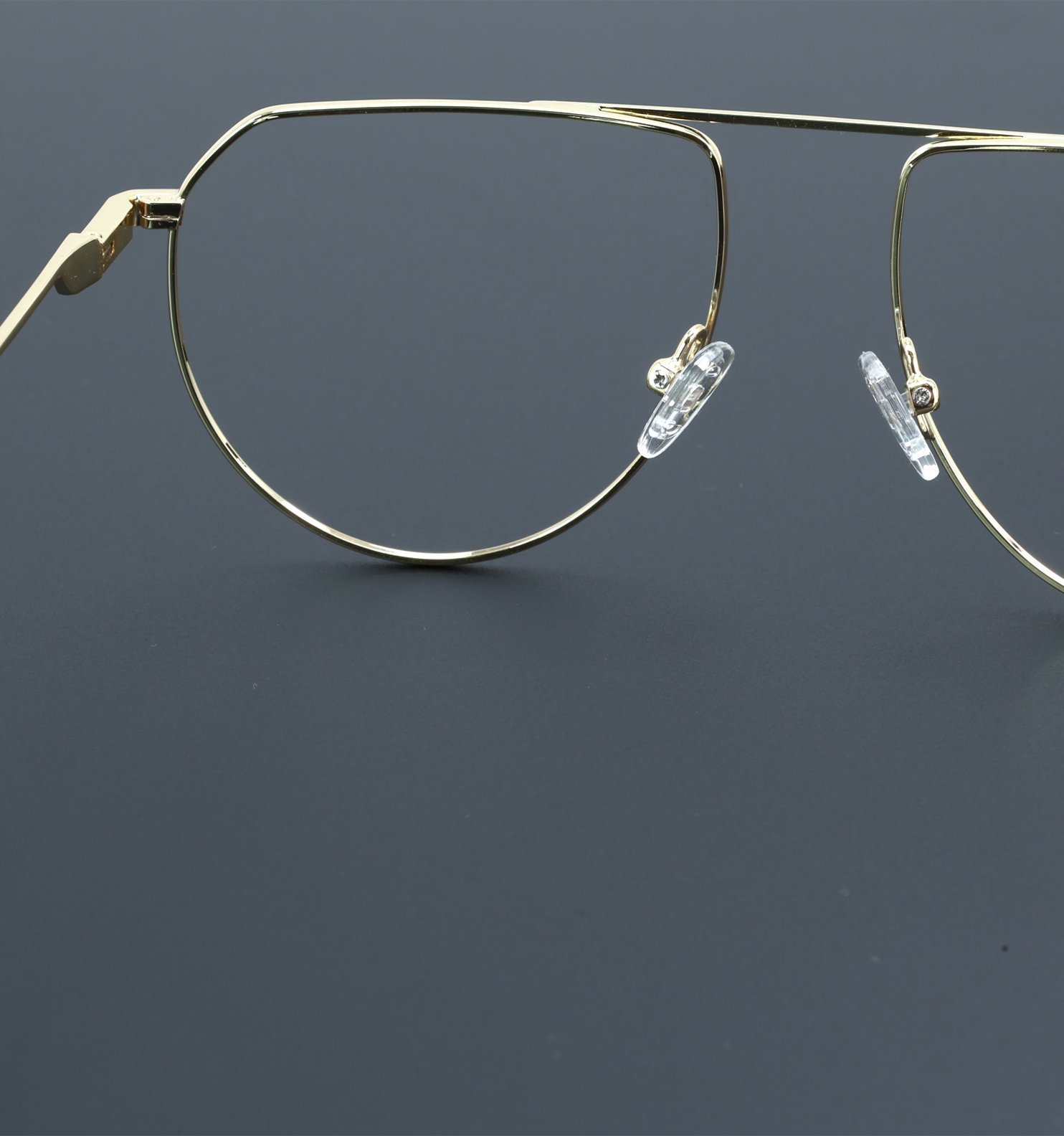 Retro Pilot Lightweight Metal Full Rim Eyeglasses – Classic Aviator Frame | Available in Grey & Golden