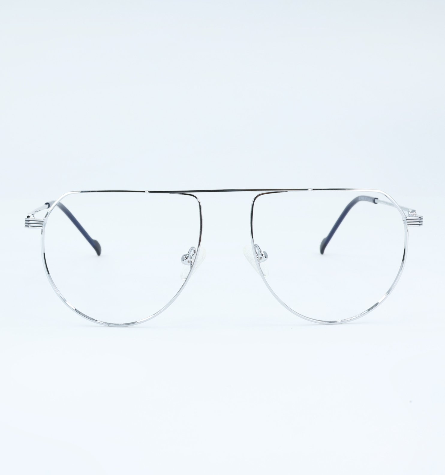 Retro Pilot Lightweight Metal Full Rim Eyeglasses – Classic Aviator Frame | Available in Grey & Golden
