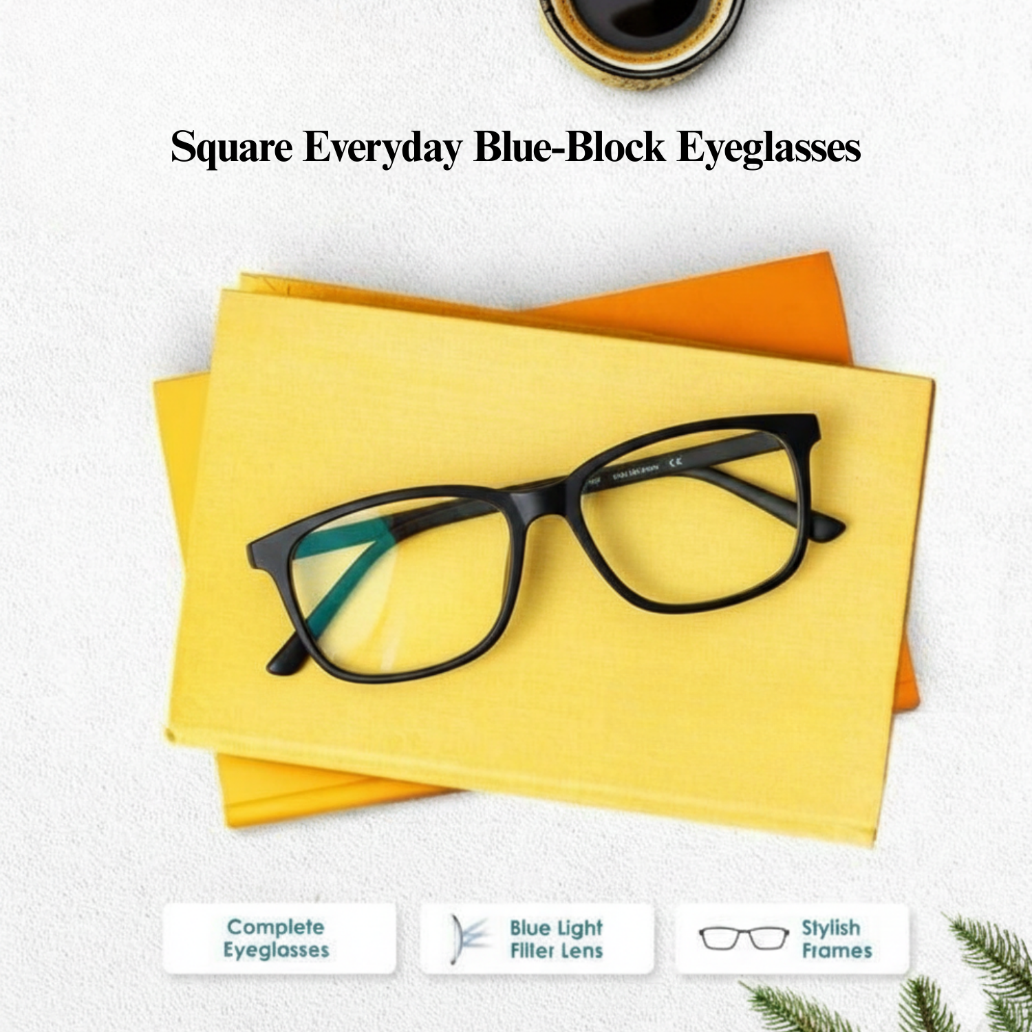 Square Everyday Blue-Block Eyeglasses | Full Rim Digital Protection Frame (Grey, Black, Green)