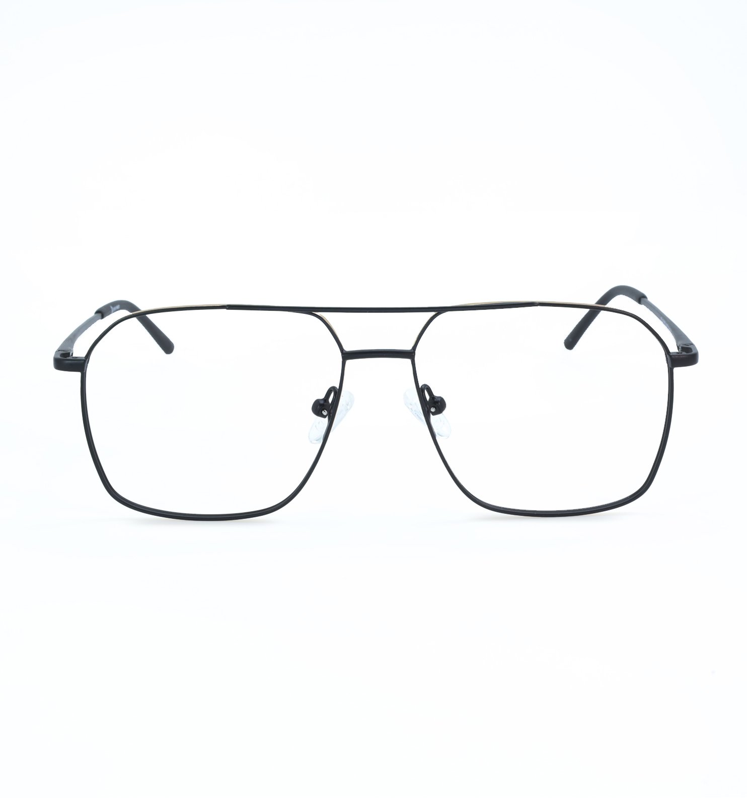Thin Pilot Full Rim Metal Weightless Eyeglasses – Ultra-Light Aviator Frame | Available in Black & Grey