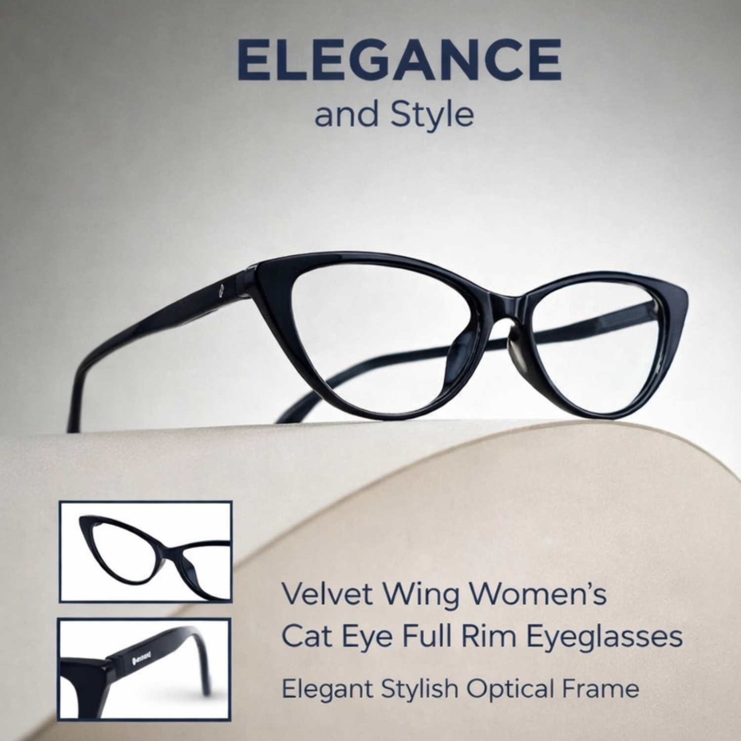 Velvet Wing Women’s Cat Eye Full Rim Eyeglasses | Elegant Stylish Optical Frame