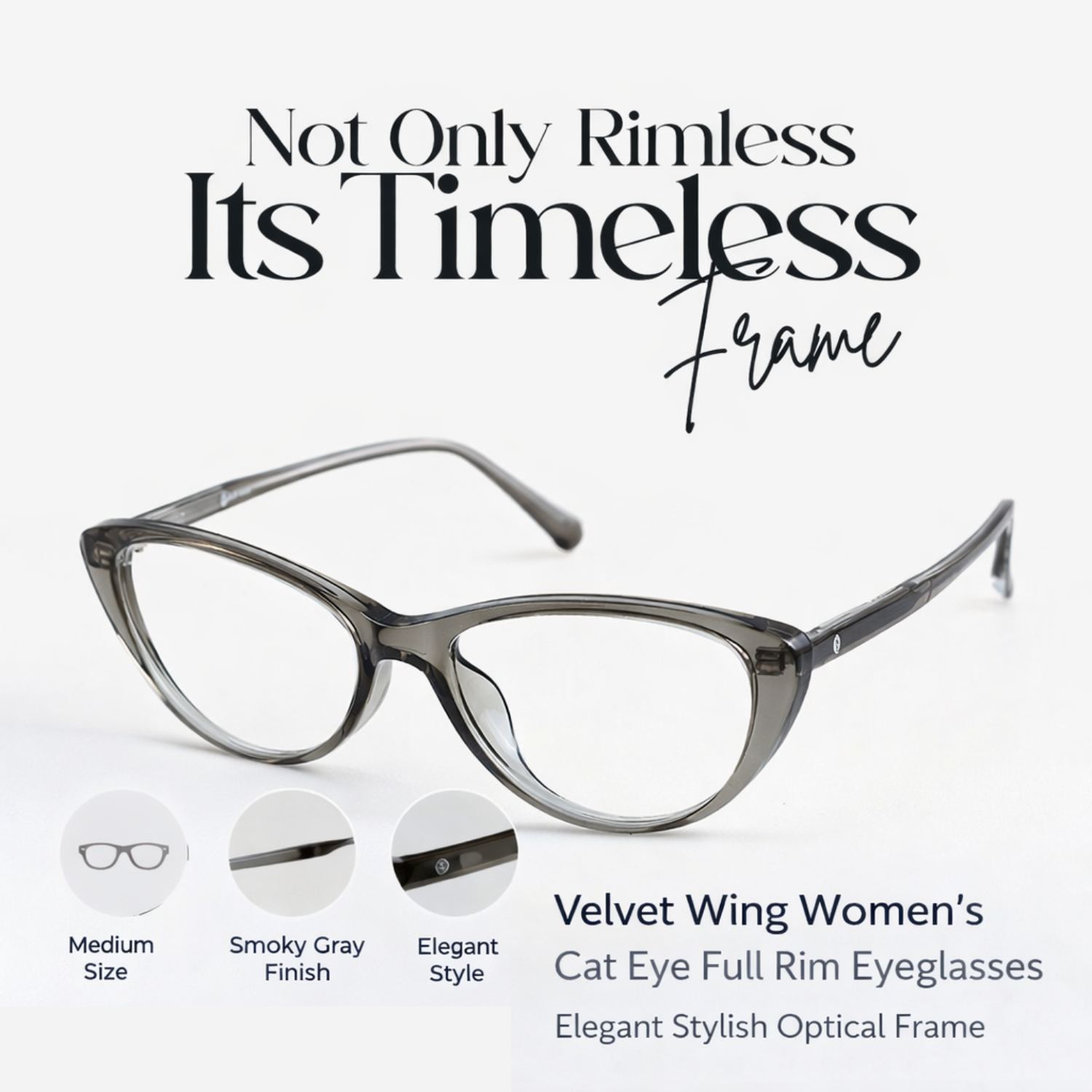 Velvet Wing Women’s Cat Eye Full Rim Eyeglasses | Elegant Stylish Optical Frame
