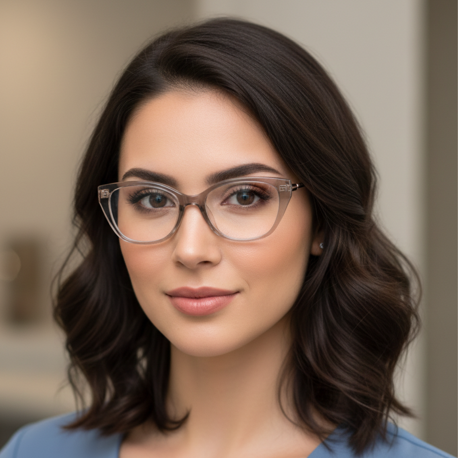 Women Velvet Curve Cat-Eye Eyeglasses | Full Rim Elegant Optical Frame