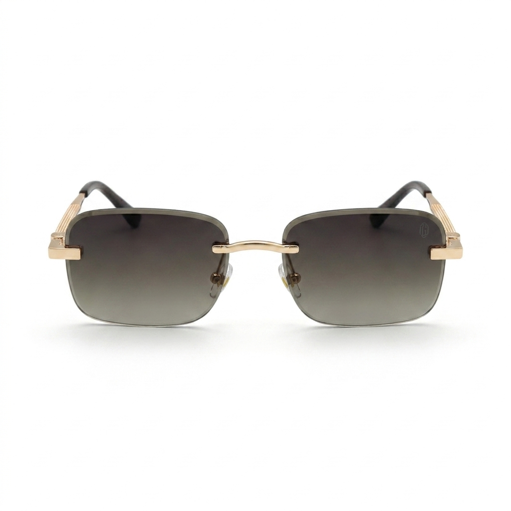 OG Luxe Rimless | Gold Minimal Gradient Smoke Sunglasses