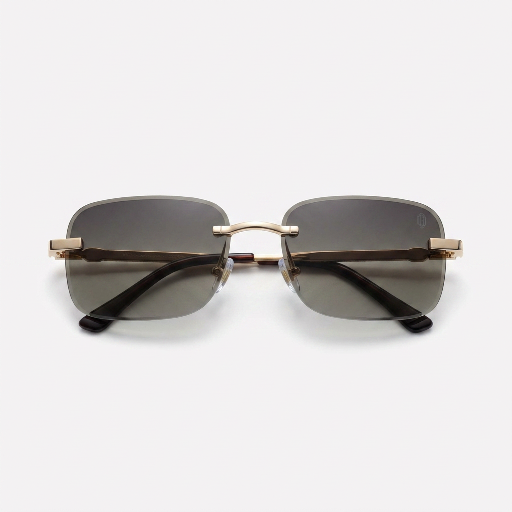 OG Luxe Rimless | Gold Minimal Gradient Smoke Sunglasses